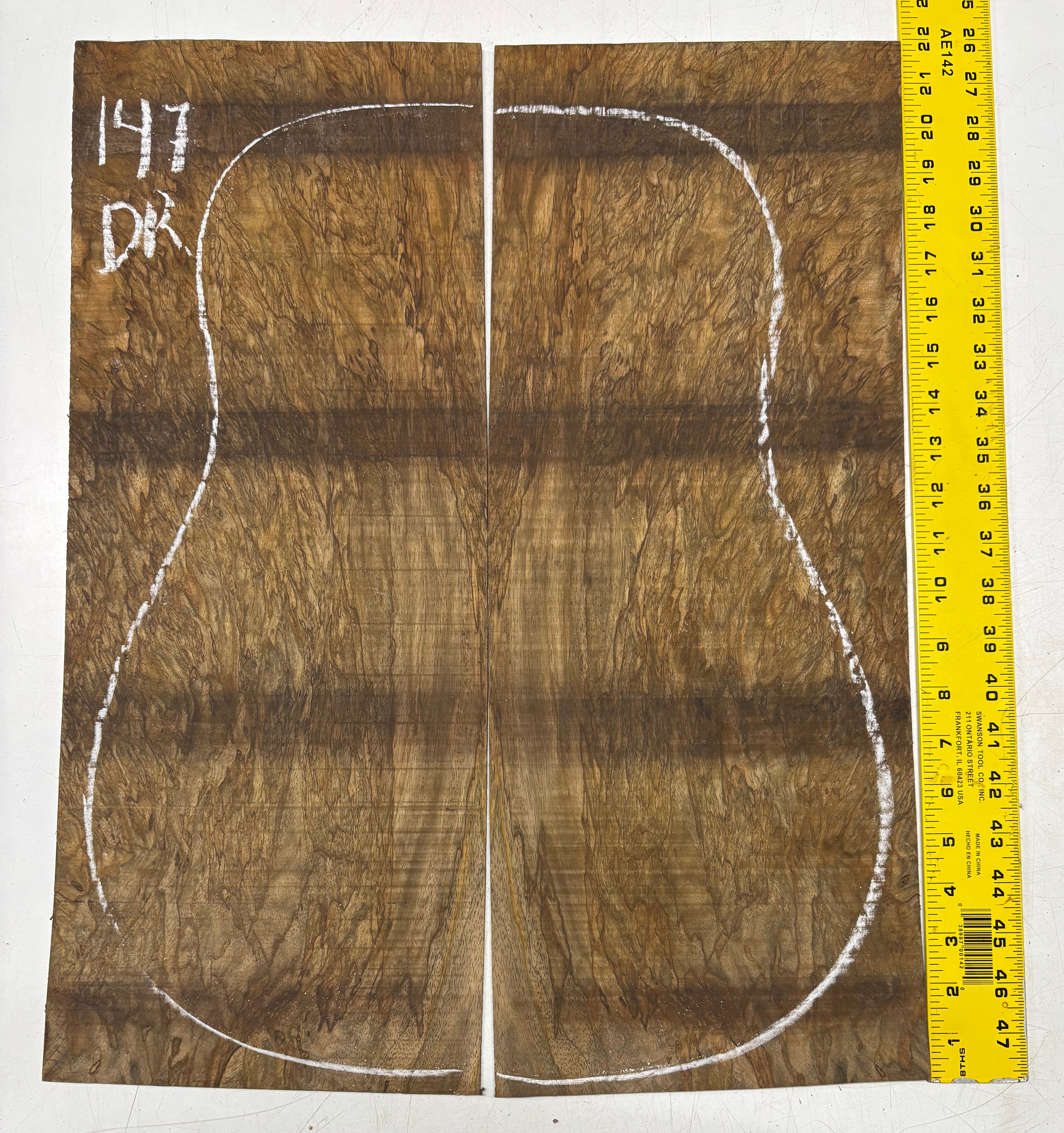 Figured Flame Mango Dreadnought Guitar Back and Side Set #147 - Exotic Wood Zone