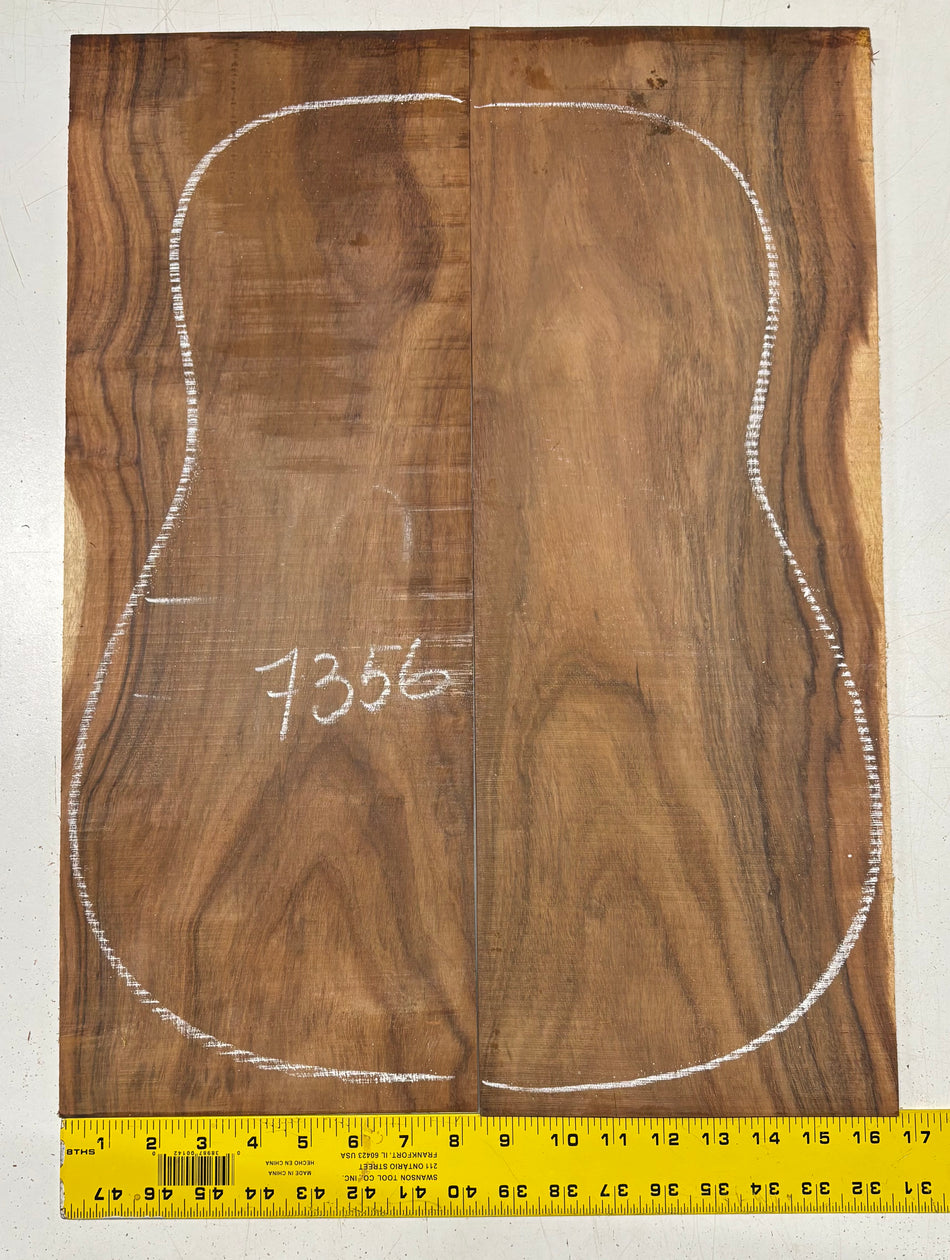 Granadillo Dreadnought Guitar Back Set (UNMATCHED) - 22"x8-1/4"x1/8"#7356
