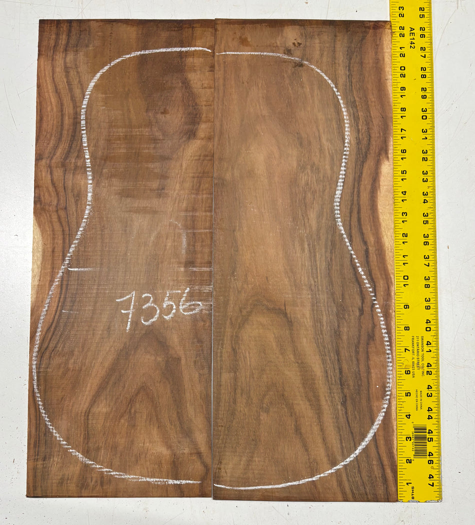 Granadillo Dreadnought Guitar Back Set (UNMATCHED) - 22"x8-1/4"x1/8"#7356