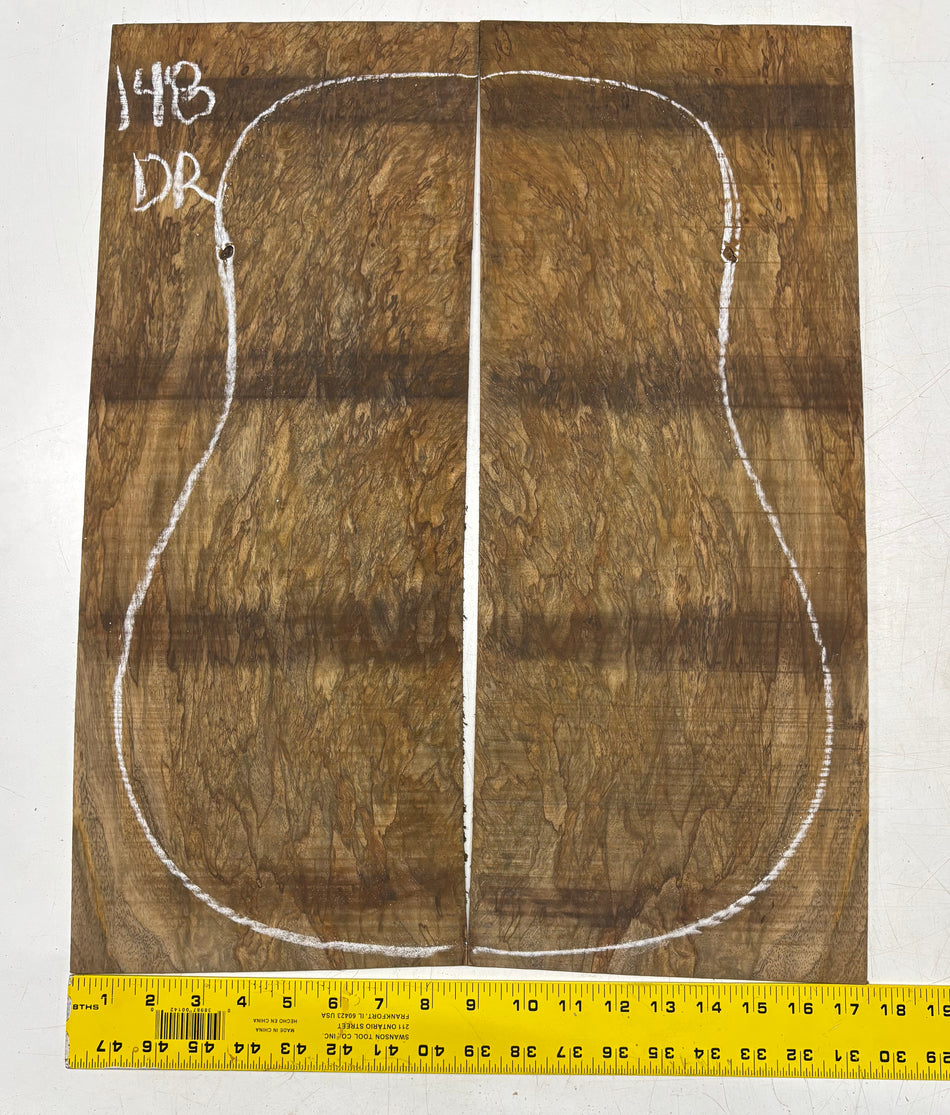 Figured Flame Mango Dreadnought Guitar Back and Side Set #148 - Exotic Wood Zone