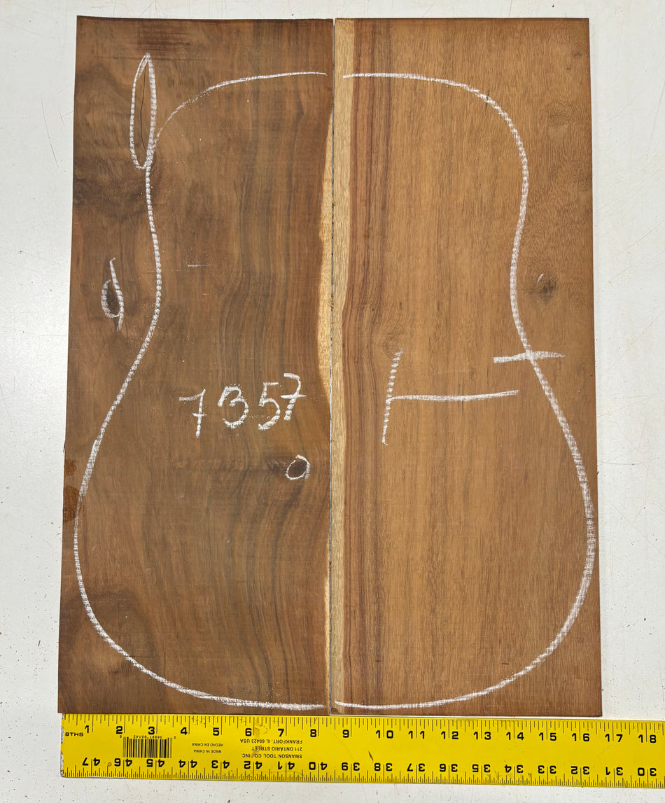 Granadillo Dreadnought Guitar Back Set (UNMATCHED) - 22"x8-1/4"x1/8"#7357
