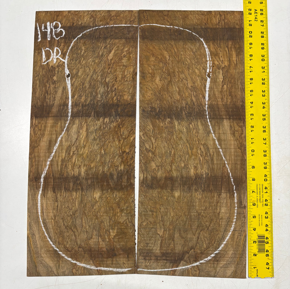Figured Flame Mango Dreadnought Guitar Back and Side Set #148 - Exotic Wood Zone
