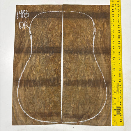 Figured Flame Mango Dreadnought Guitar Back and Side Set #148 - Exotic Wood Zone
