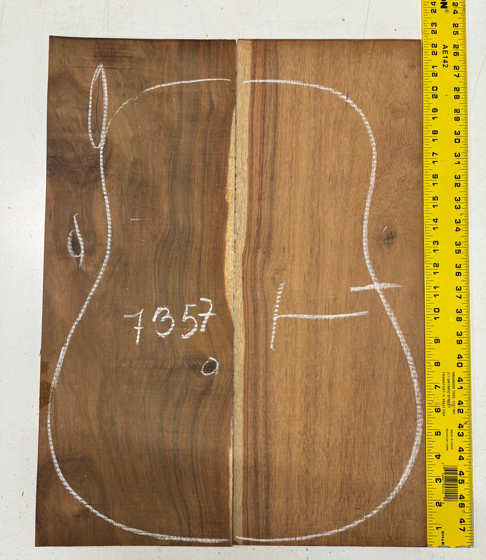 Granadillo Dreadnought Guitar Back Set (UNMATCHED) - 22"x8-1/4"x1/8"#7357