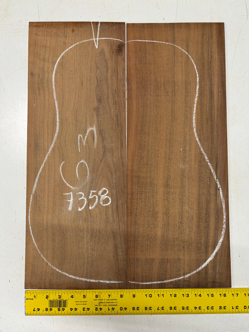 Granadillo Dreadnought Guitar Back Set (UNMATCHED) - 22"x8-1/4"x1/8"#7358