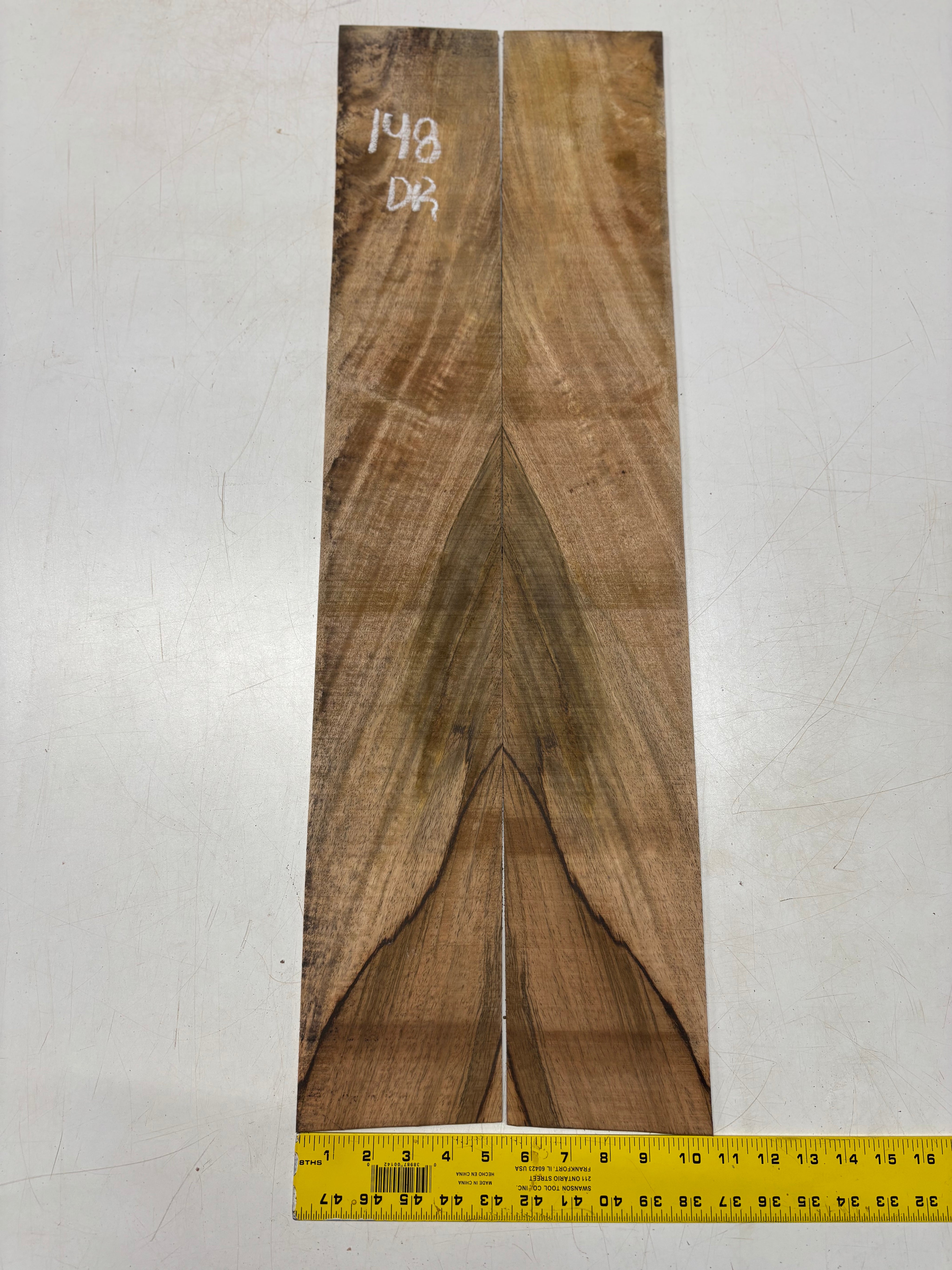 Figured Flame Mango Dreadnought Guitar Back and Side Set #148 - Exotic Wood Zone