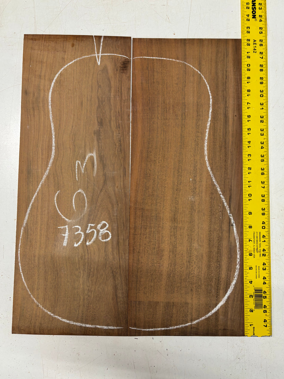 Granadillo Dreadnought Guitar Back Set (UNMATCHED) - 22"x8-1/4"x1/8"#7358