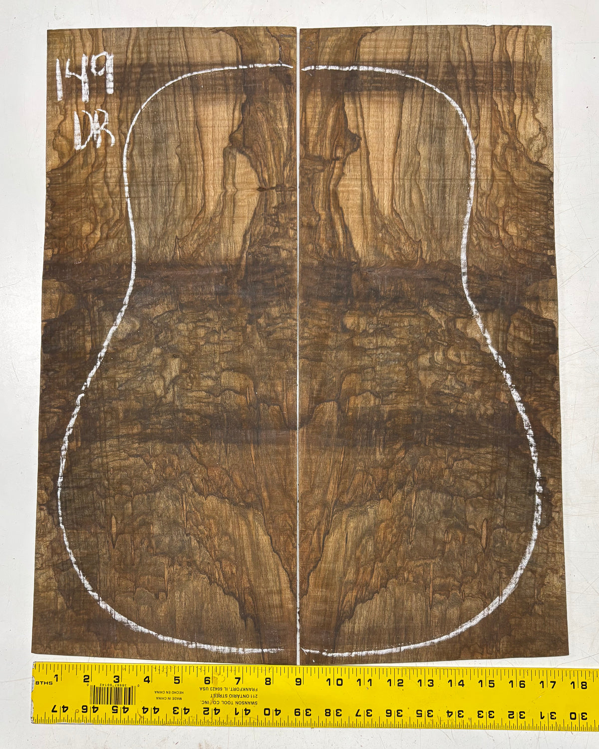 Figured Flame Mango Dreadnought Guitar Back and Side Set #149 - Exotic Wood Zone