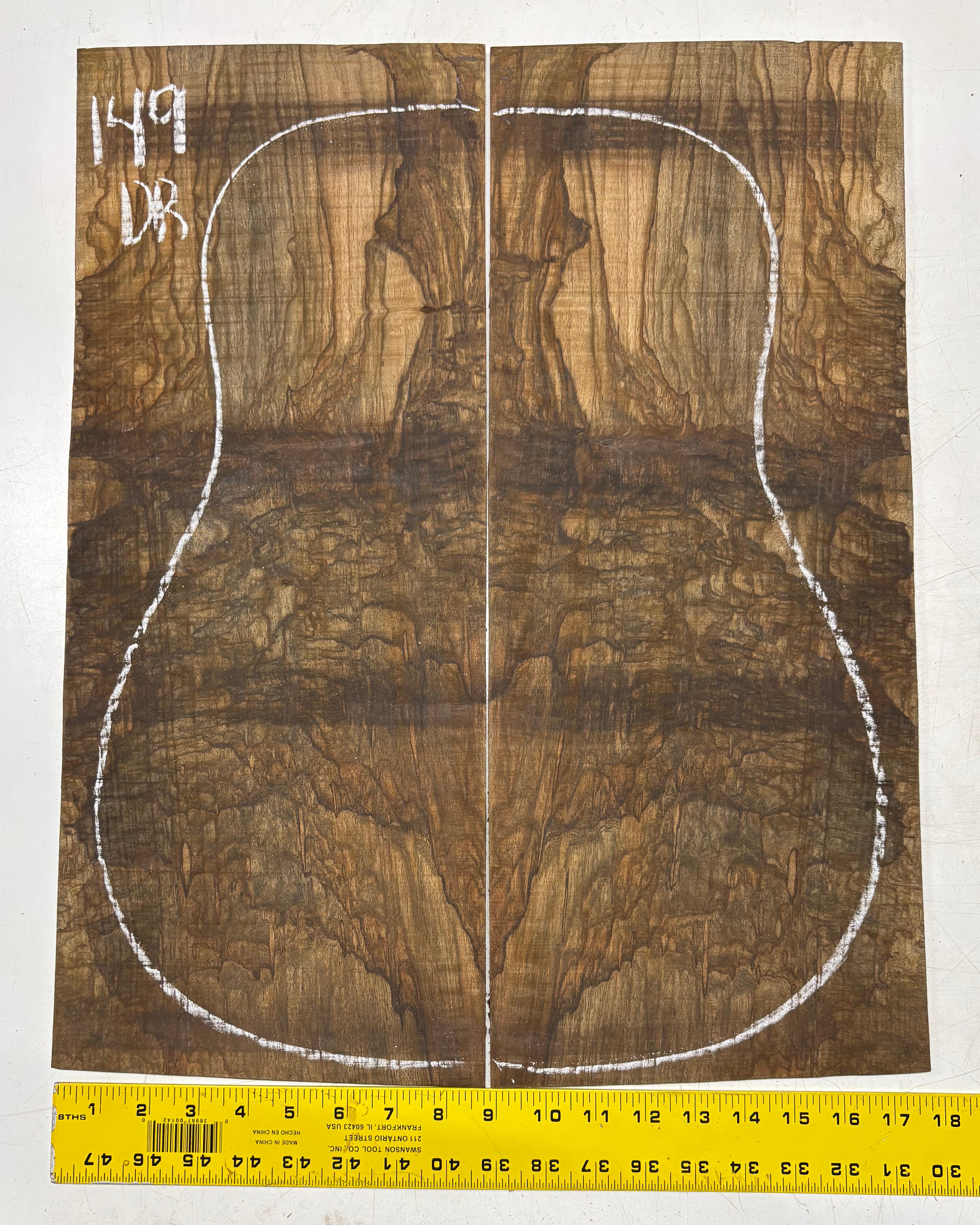 Figured Flame Mango Dreadnought Guitar Back and Side Set #149 - Exotic Wood Zone