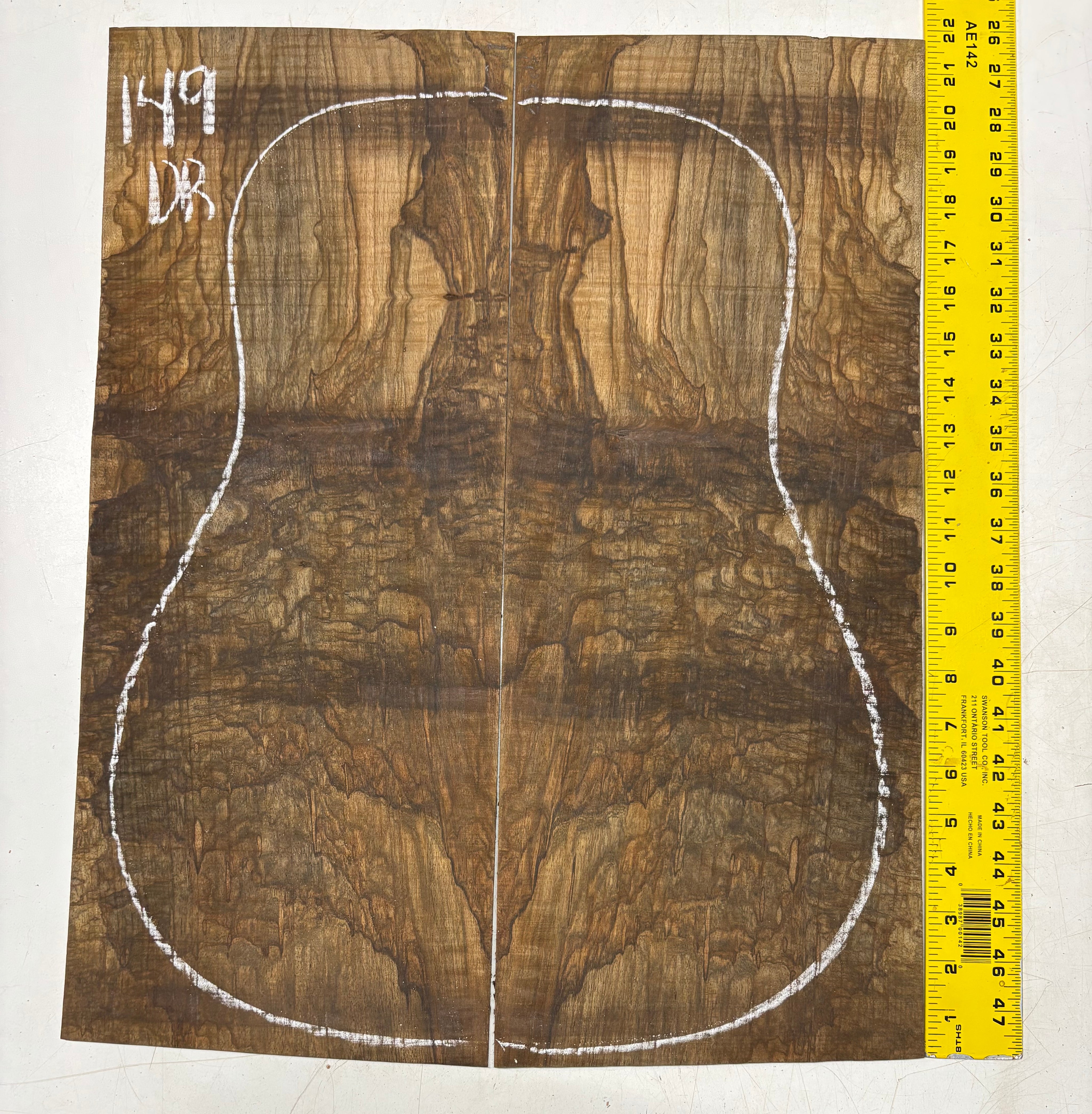Figured Flame Mango Dreadnought Guitar Back and Side Set #149 - Exotic Wood Zone