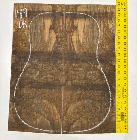 Figured Flame Mango Dreadnought Guitar Back and Side Set #149 - Exotic Wood Zone
