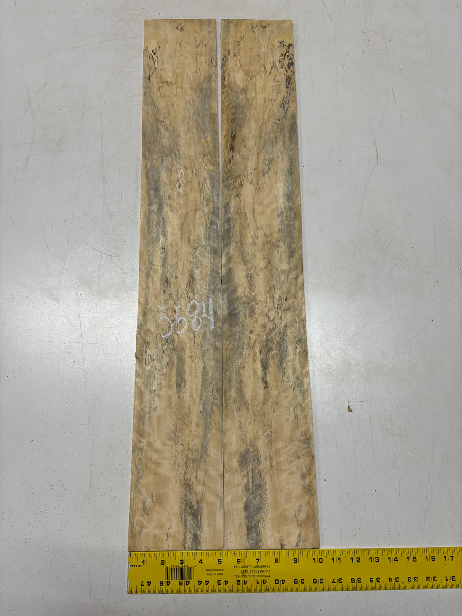 Flame Spalted Tamarind Dreadnought Guitar Side Set 34" x 5" x 3/16" #5584