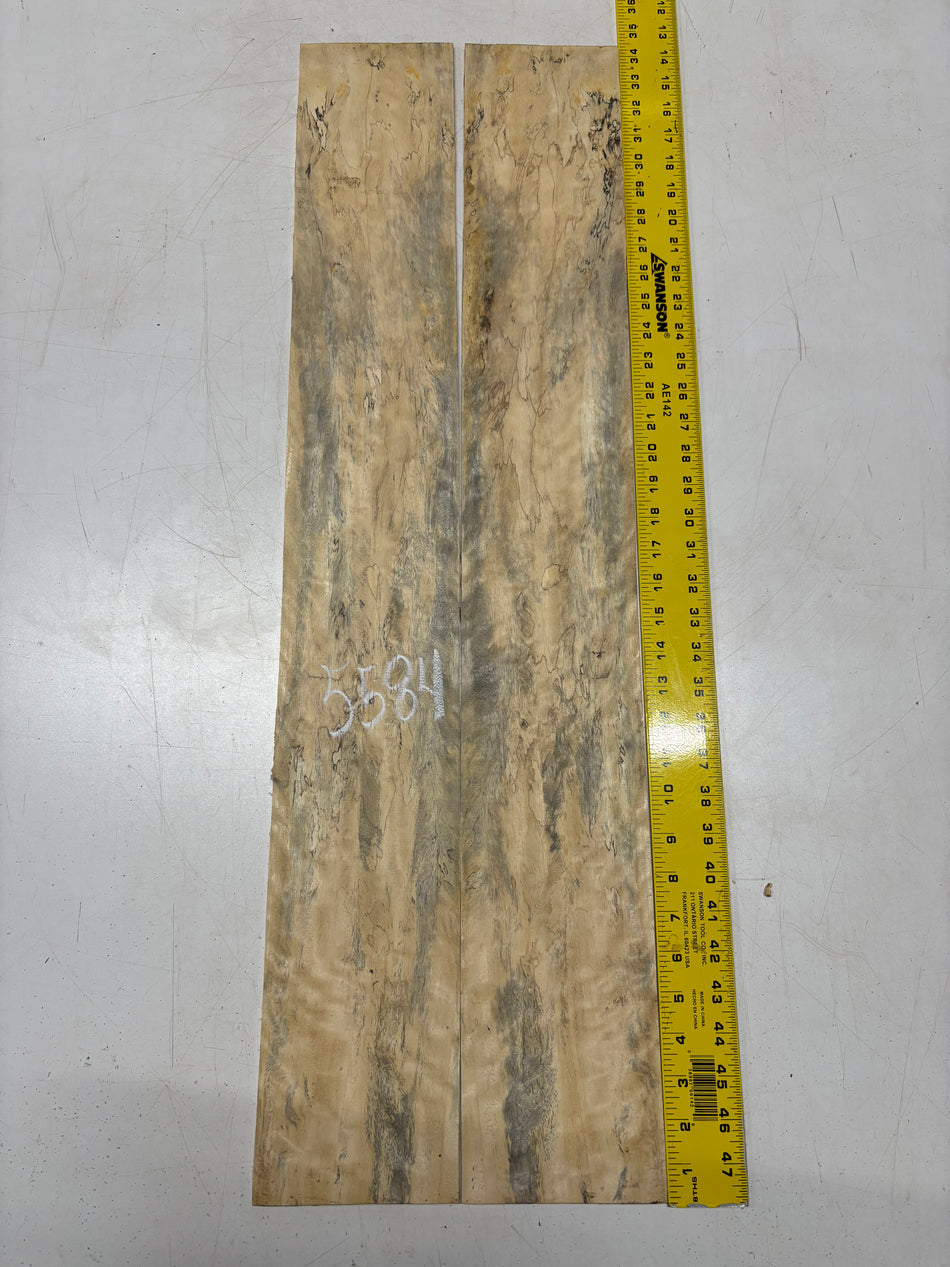 Flame Spalted Tamarind Dreadnought Guitar Side Set 34" x 5" x 3/16" #5584