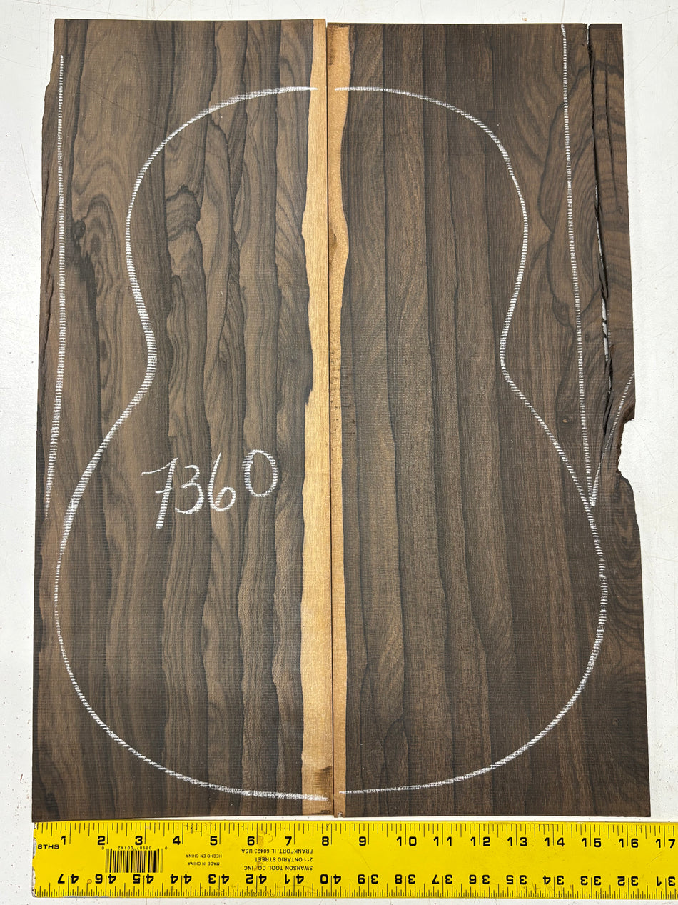 Ziricote Classical Guitar Back Set 22"x8"x3/16"#7360