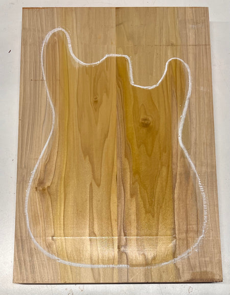 Yellow Poplar Guitar Body Blanks - 21" x 14-1/2" x 1-3/4", 11 Lbs #23 - Exotic Wood Zone - Buy online Across USA 