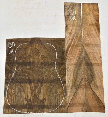Figured Flame Mango Dreadnought Guitar Back and Side Set #150 - Exotic Wood Zone