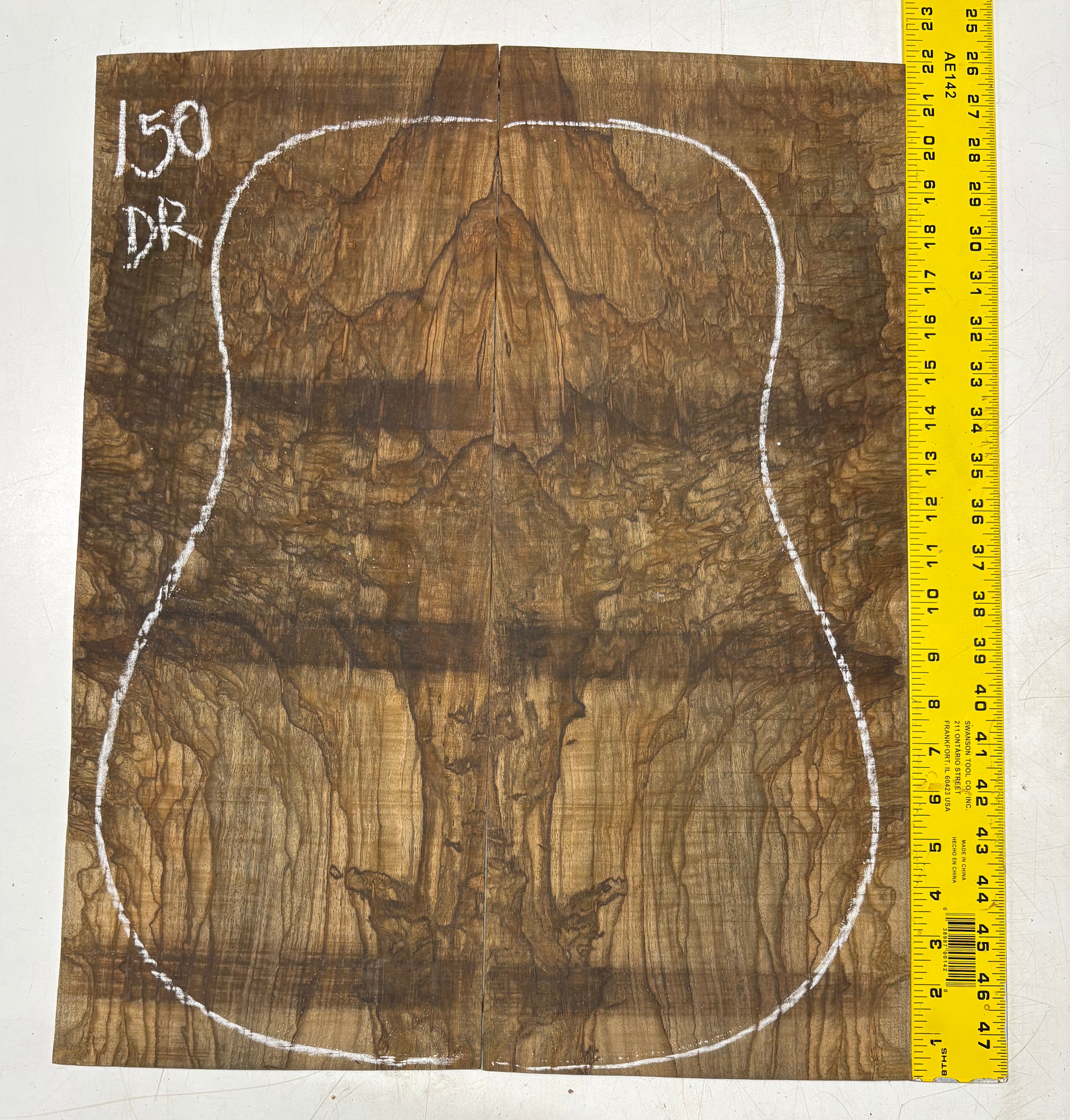 Figured Flame Mango Dreadnought Guitar Back and Side Set #150 - Exotic Wood Zone