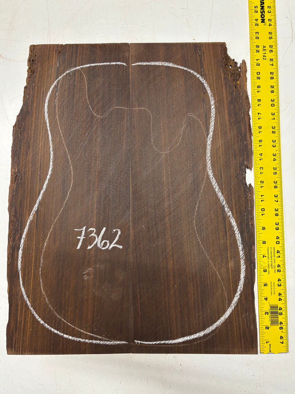Cocobolo Dreadnought Guitar Back Set  22"x8-1/2"x3/16"#7362