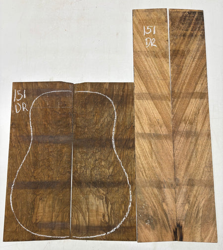 Figured Flame Mango Dreadnought Guitar Back and Side Set #151 - Exotic Wood Zone