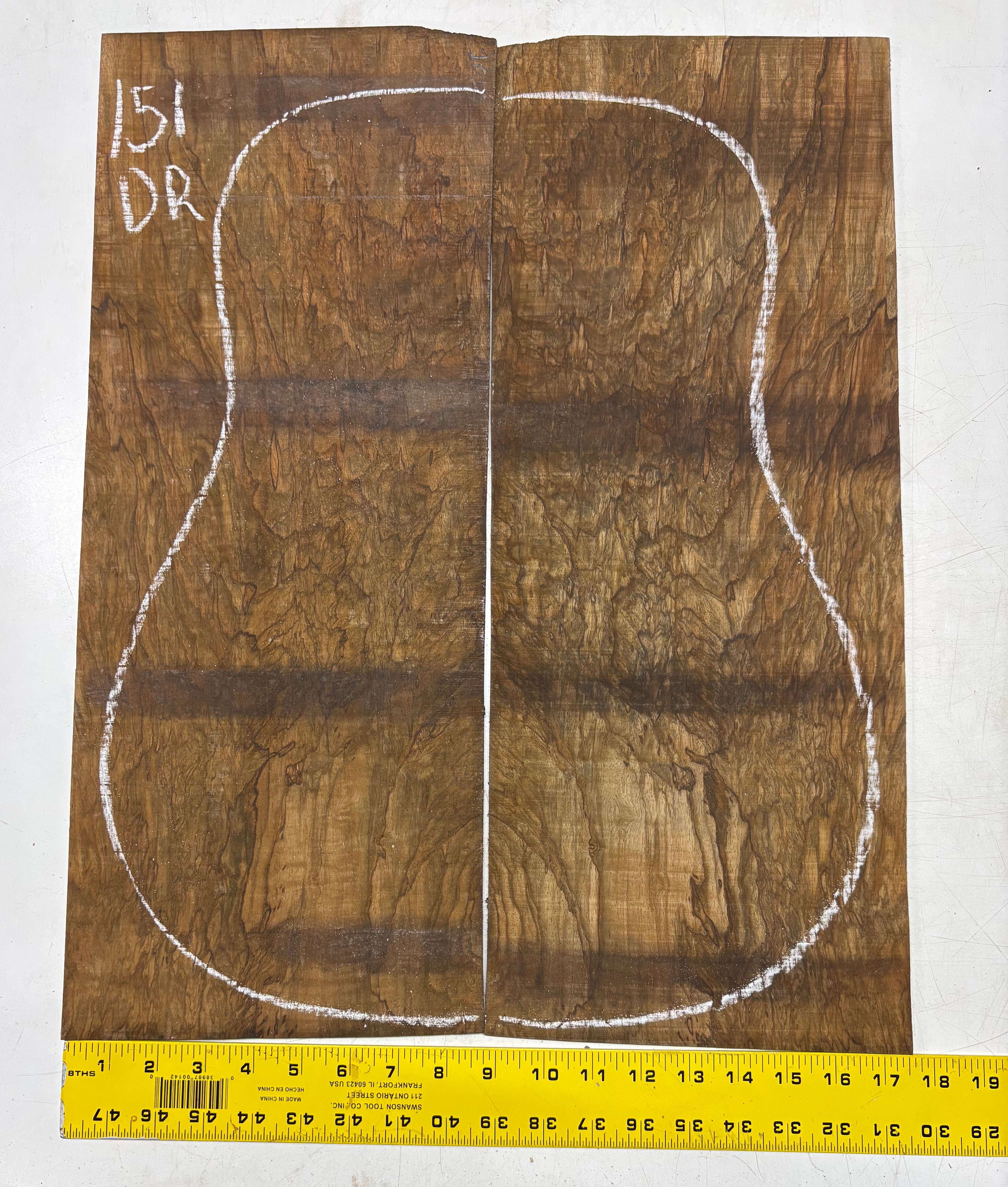 Figured Flame Mango Dreadnought Guitar Back and Side Set #151 - Exotic Wood Zone