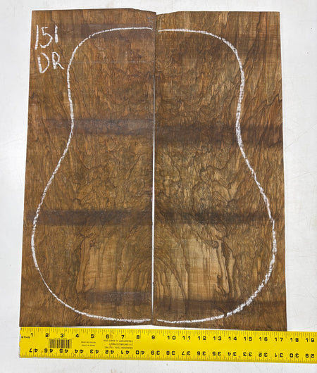 Figured Flame Mango Dreadnought Guitar Back and Side Set #151 - Exotic Wood Zone