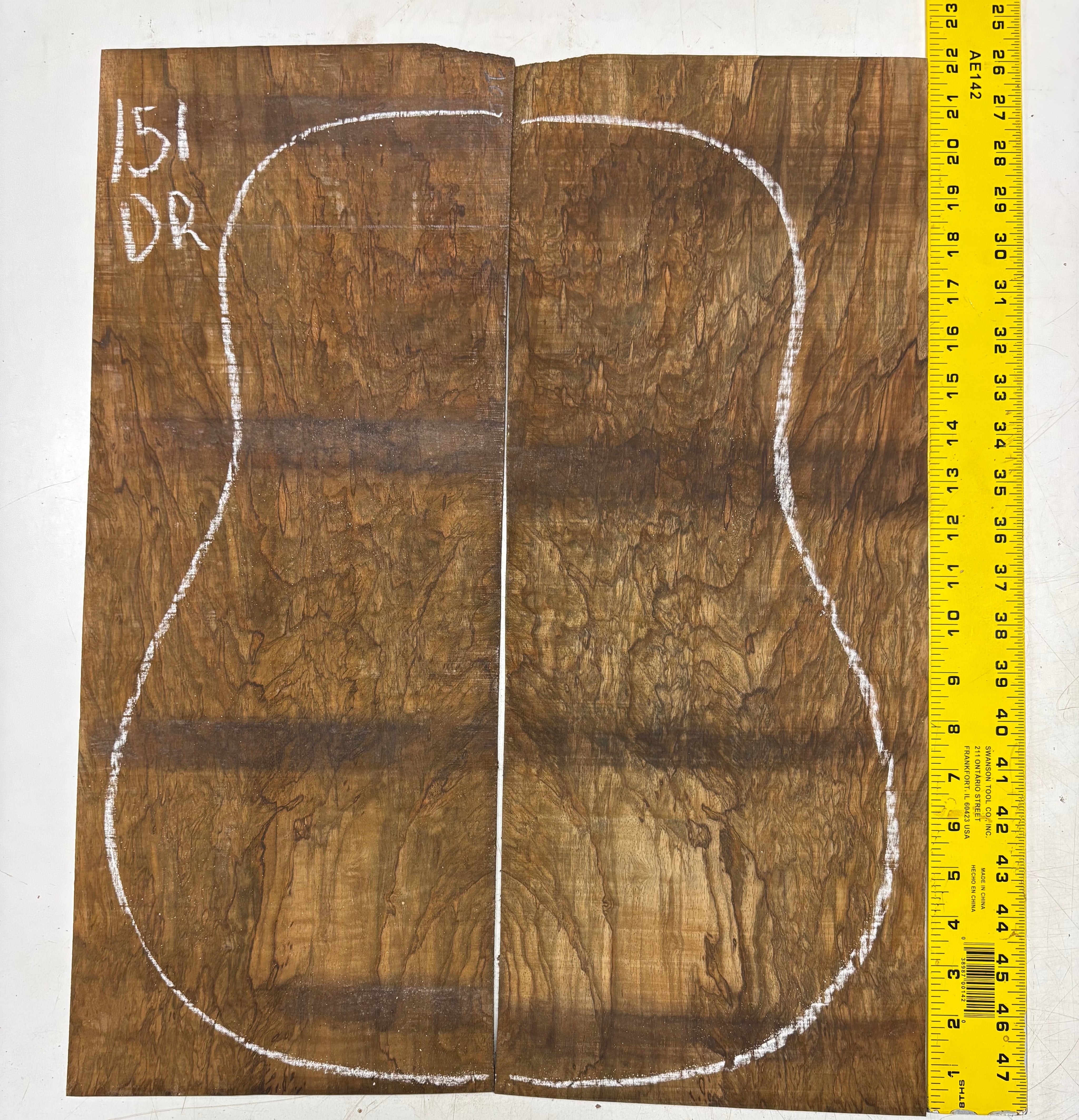 Figured Flame Mango Dreadnought Guitar Back and Side Set #151 - Exotic Wood Zone
