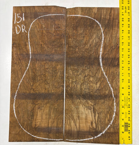 Figured Flame Mango Dreadnought Guitar Back and Side Set #151 - Exotic Wood Zone