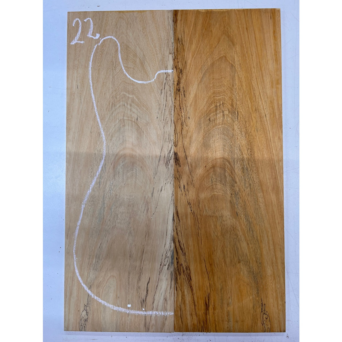 Spalted Tamarind Bookmatched Guitar Drop Tops 21" x 7-1/4" x 1/4" #22 - Exotic Wood Zone - Buy online Across USA 