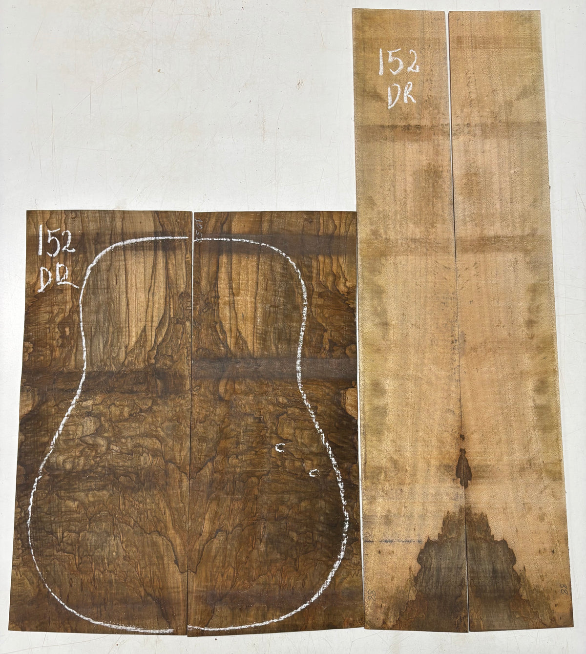 Figured Flame Mango Dreadnought Guitar Back and Side Set #152 - Exotic Wood Zone