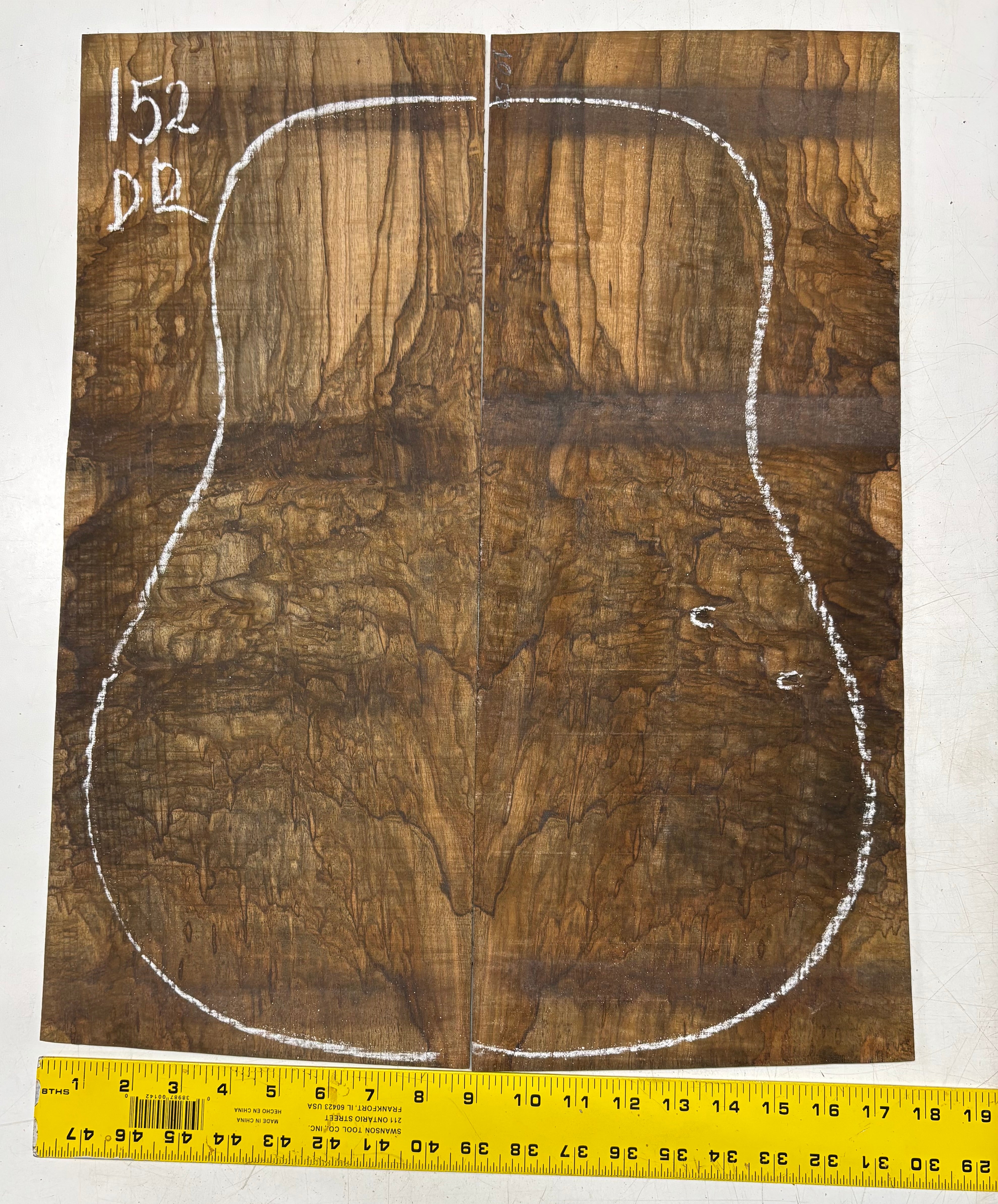 Figured Flame Mango Dreadnought Guitar Back and Side Set #152 - Exotic Wood Zone