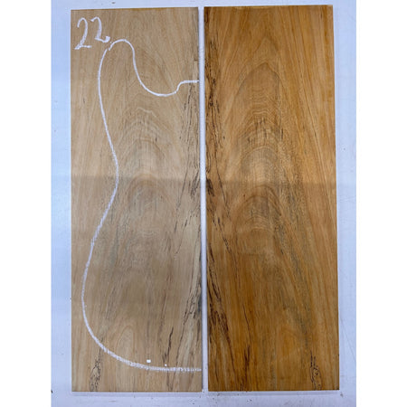 Spalted Tamarind Bookmatched Guitar Drop Tops 21" x 7-1/4" x 1/4" #22 - Exotic Wood Zone - Buy online Across USA 