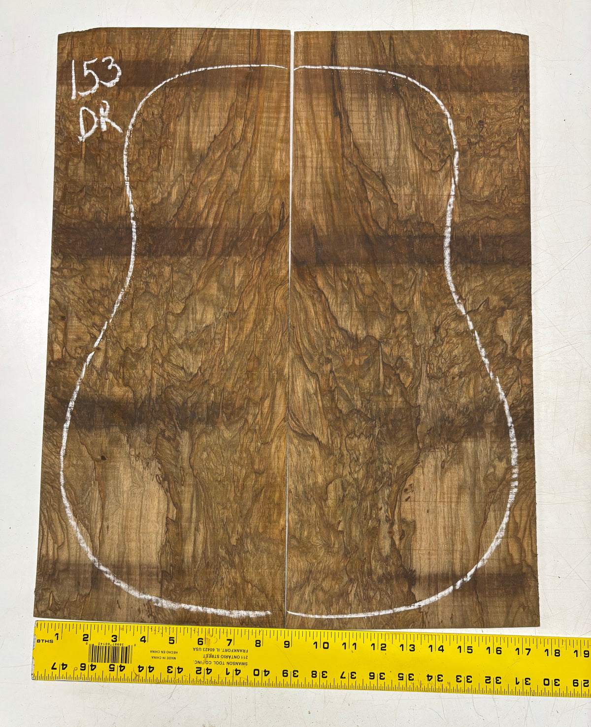 Figured Flame Mango Dreadnought Guitar Back and Side Set #153 - Exotic Wood Zone
