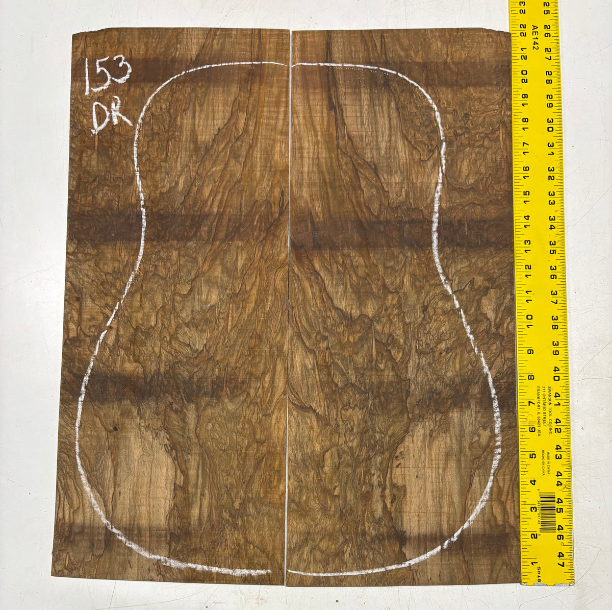 Figured Flame Mango Dreadnought Guitar Back and Side Set #153 - Exotic Wood Zone
