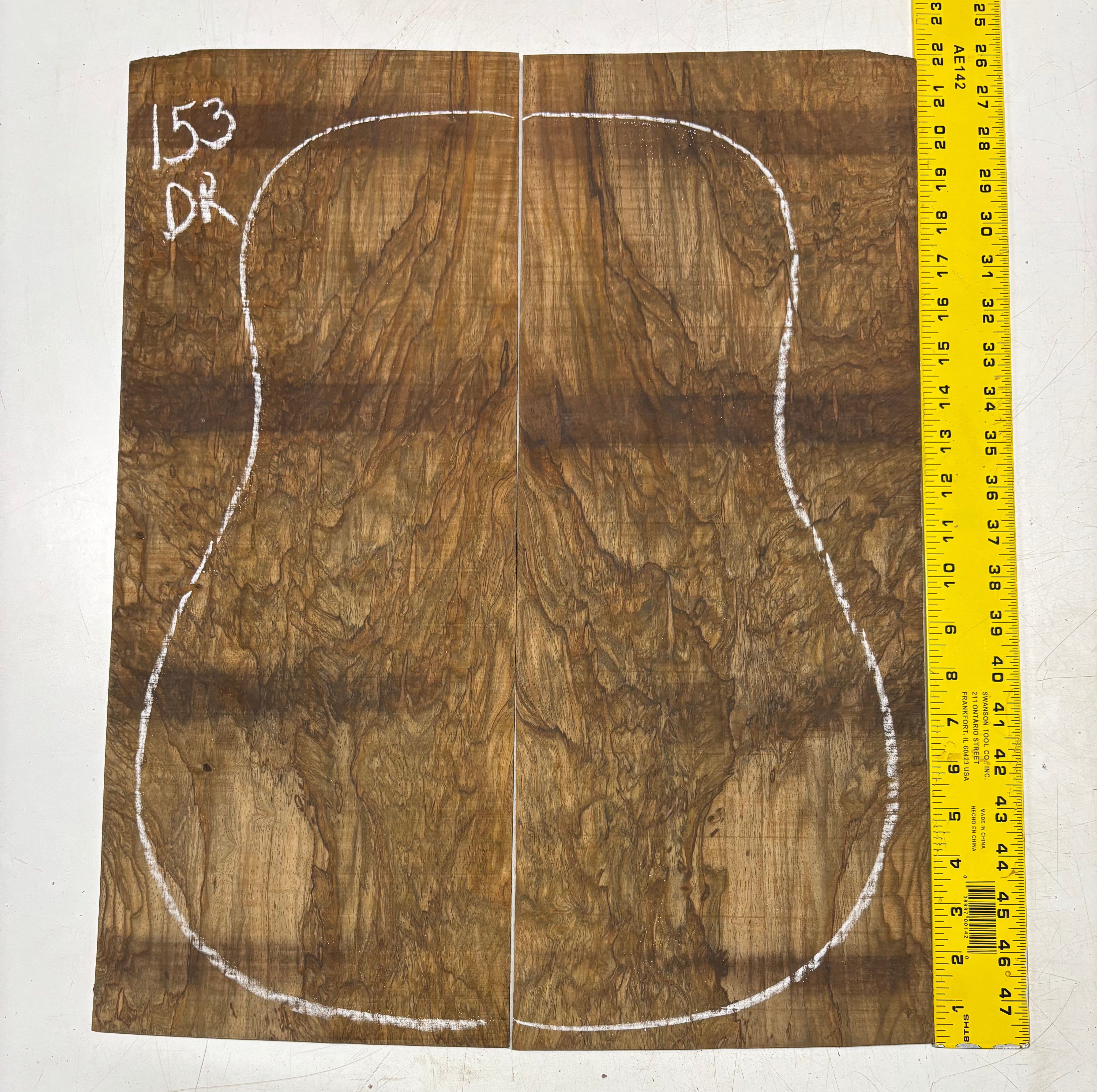 Figured Flame Mango Dreadnought Guitar Back and Side Set #153 - Exotic Wood Zone