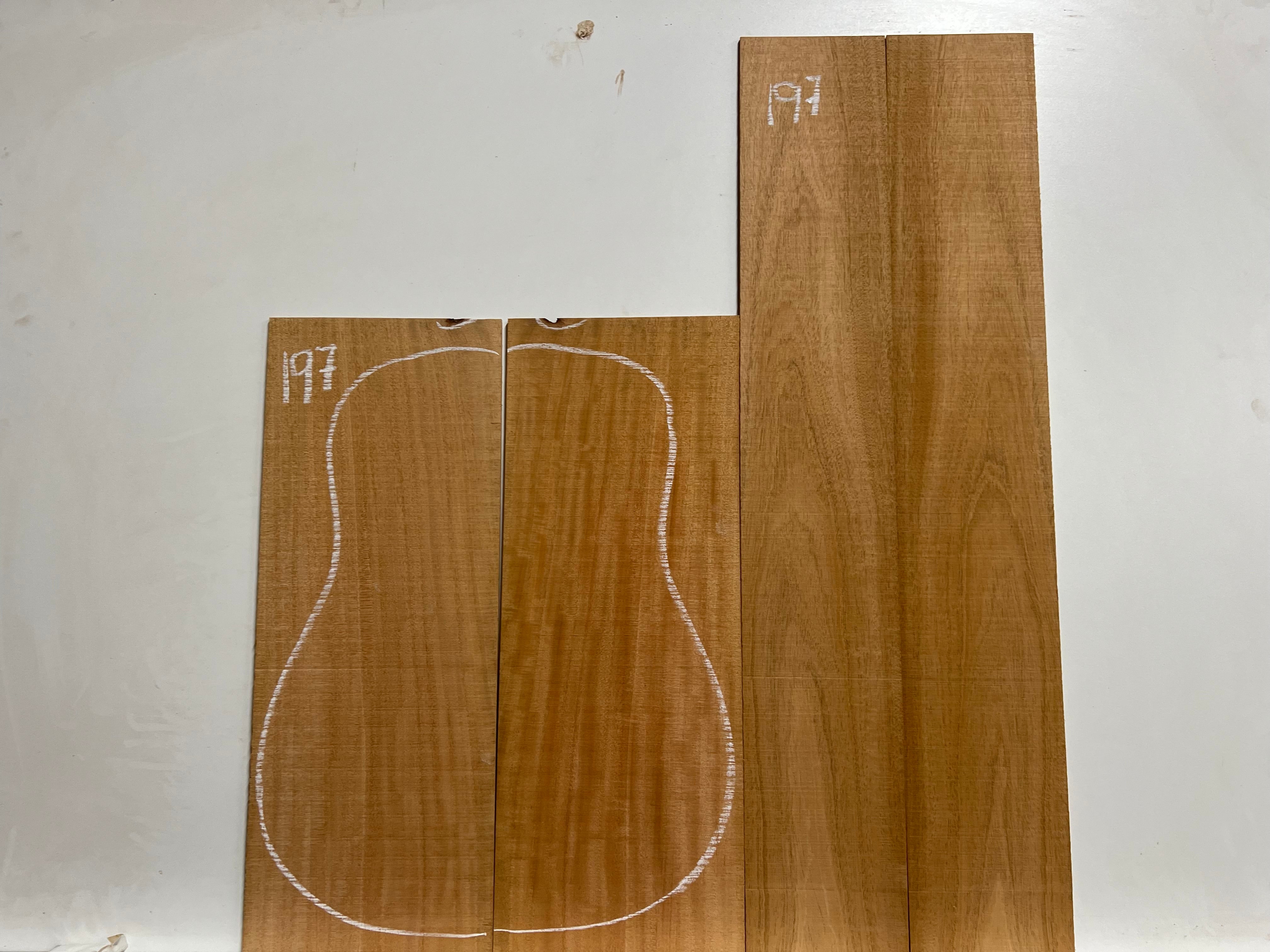 Flame Genuine Mahogany Classical Guitar Back & Side Set #197 - Exotic Wood Zone - Buy online Across USA 