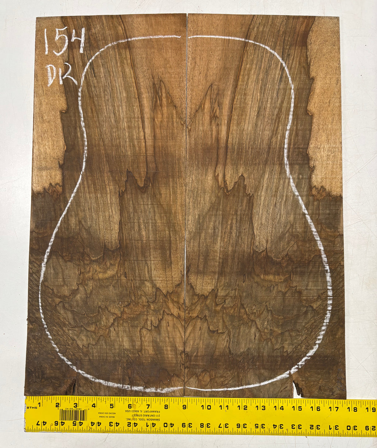 Figured Flame Mango Dreadnought Guitar Back and Side Set #154 - Exotic Wood Zone