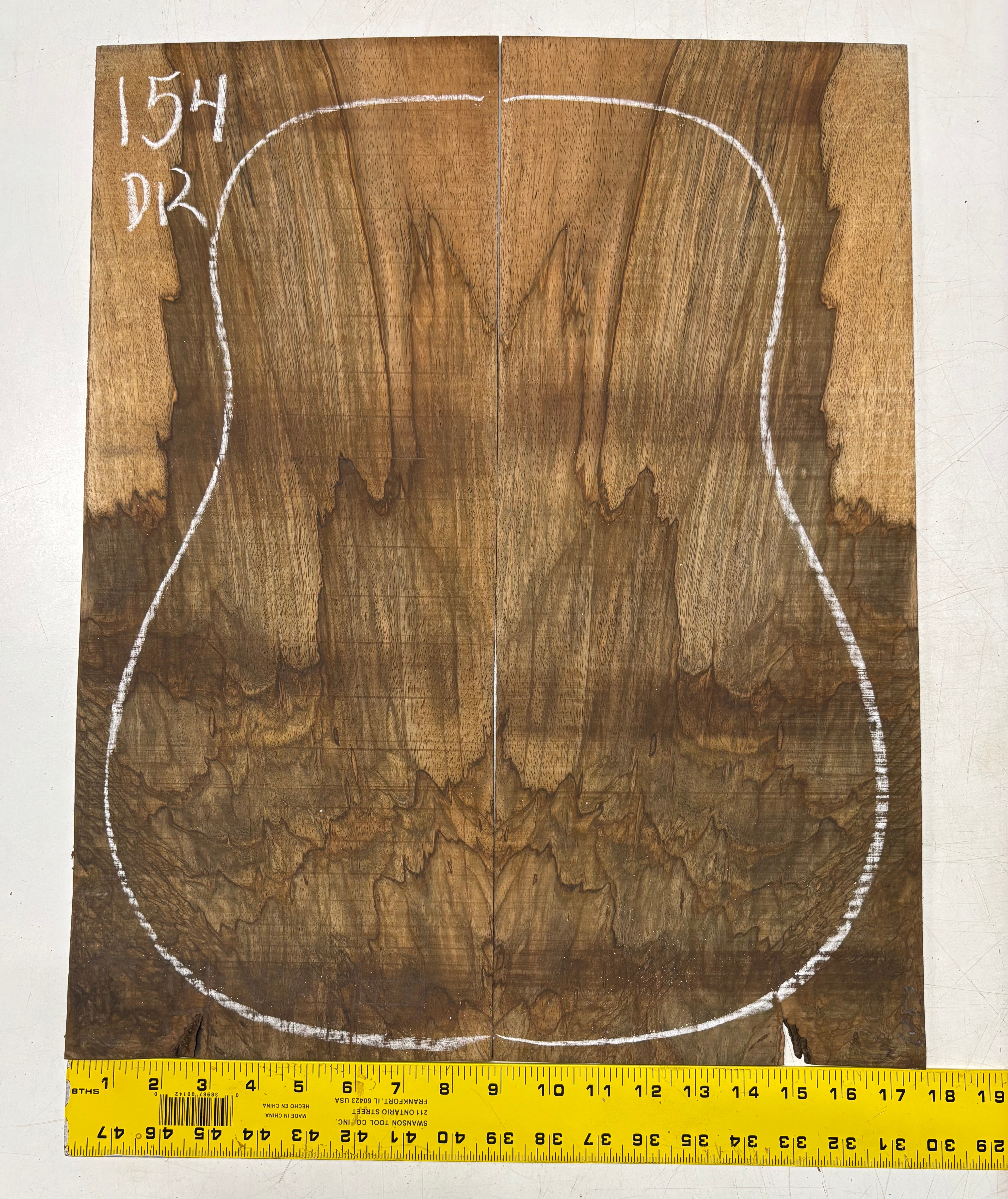 Figured Flame Mango Dreadnought Guitar Back and Side Set #154 - Exotic Wood Zone