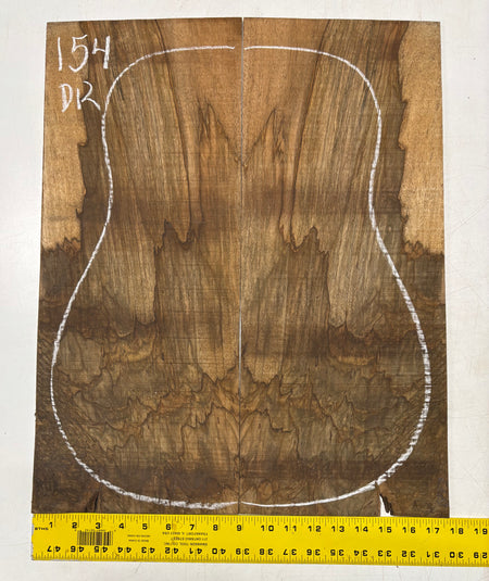 Figured Flame Mango Dreadnought Guitar Back and Side Set #154 - Exotic Wood Zone