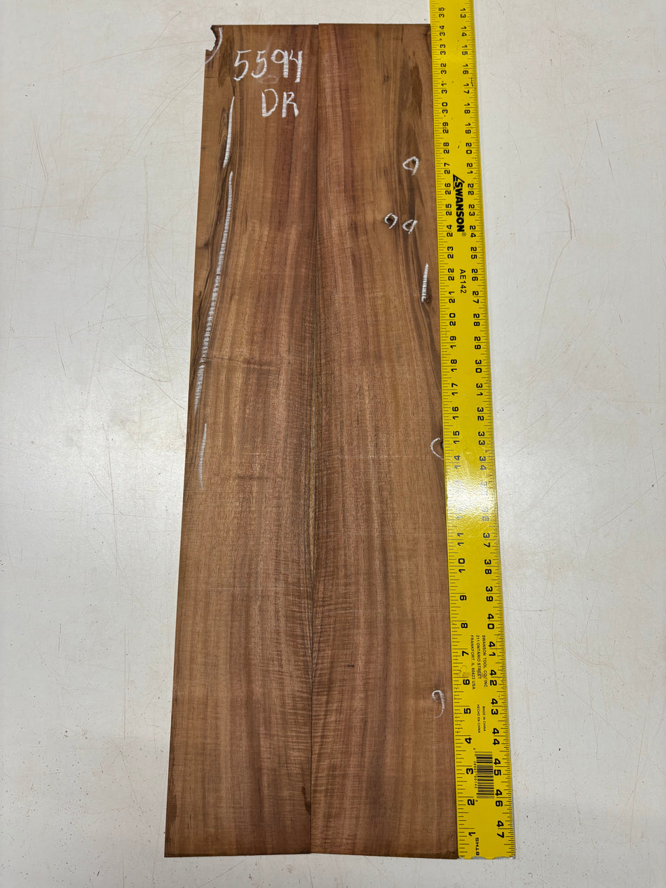 Flame Hawaiian Koa Dreadnought Guitar Side Set 34" x 5" x 1/8" #5594