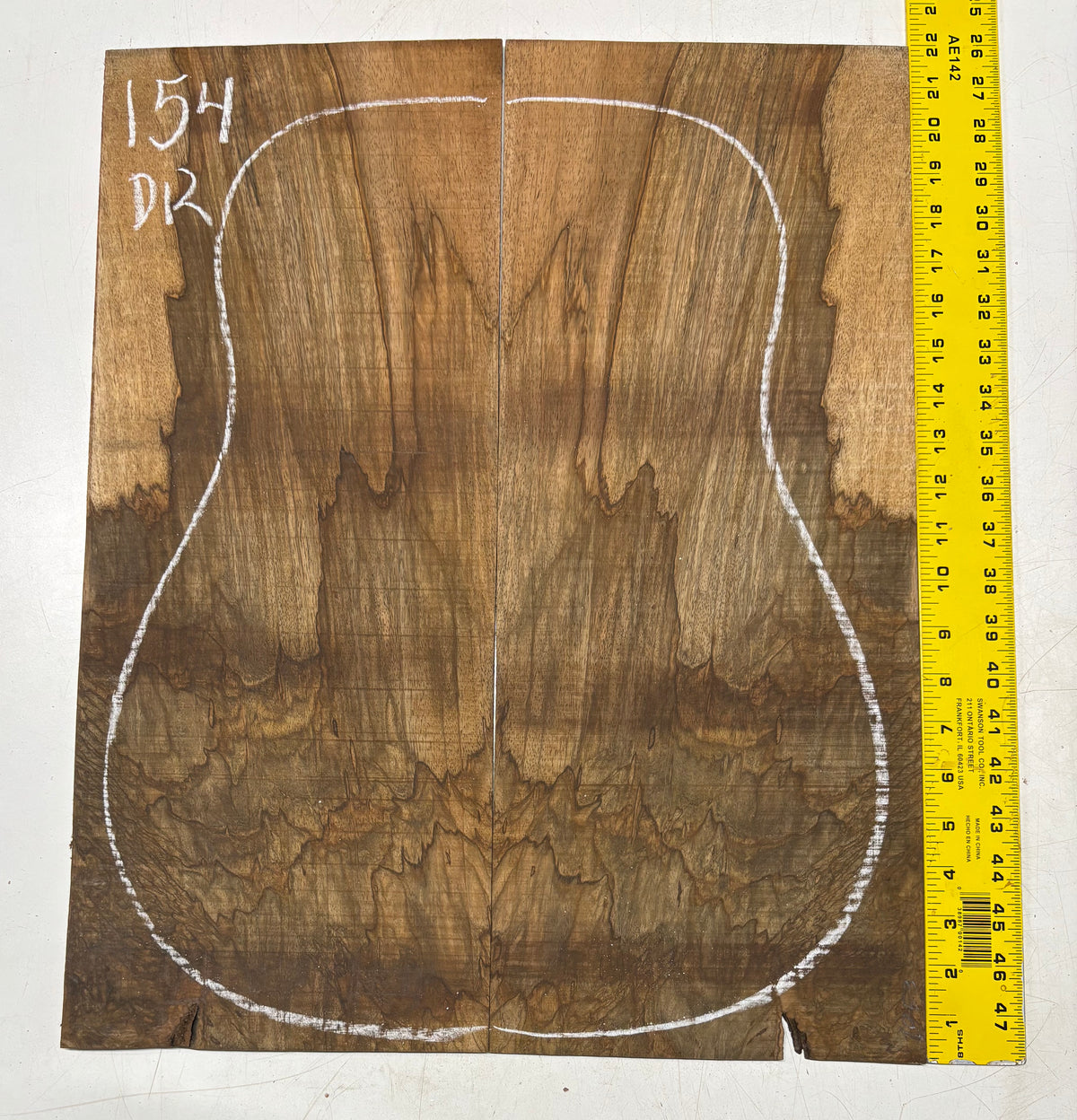 Figured Flame Mango Dreadnought Guitar Back and Side Set #154 - Exotic Wood Zone