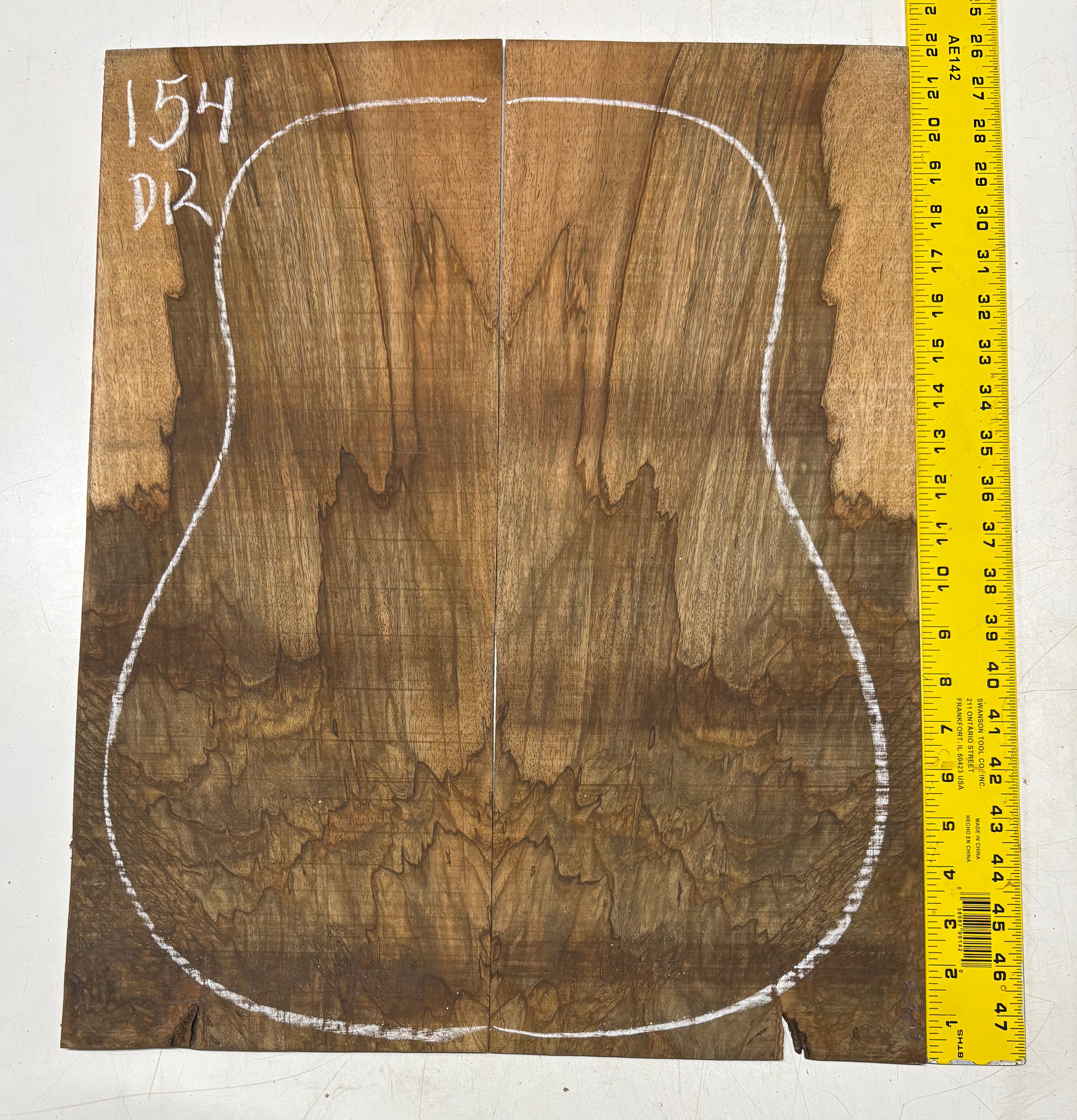 Figured Flame Mango Dreadnought Guitar Back and Side Set #154 - Exotic Wood Zone