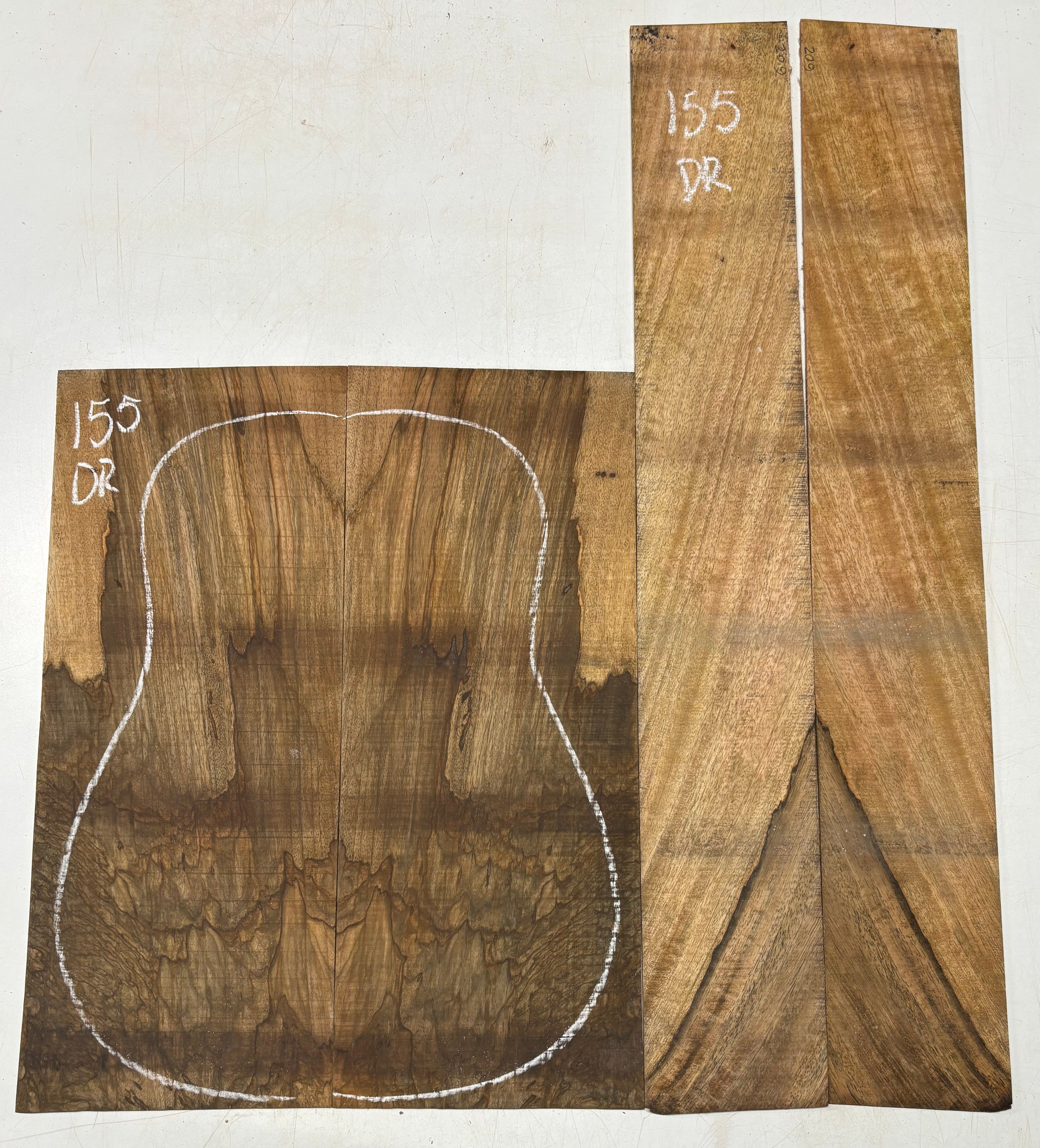 Figured Flame Mango Dreadnought Guitar Back and Side Set #155 - Exotic Wood Zone