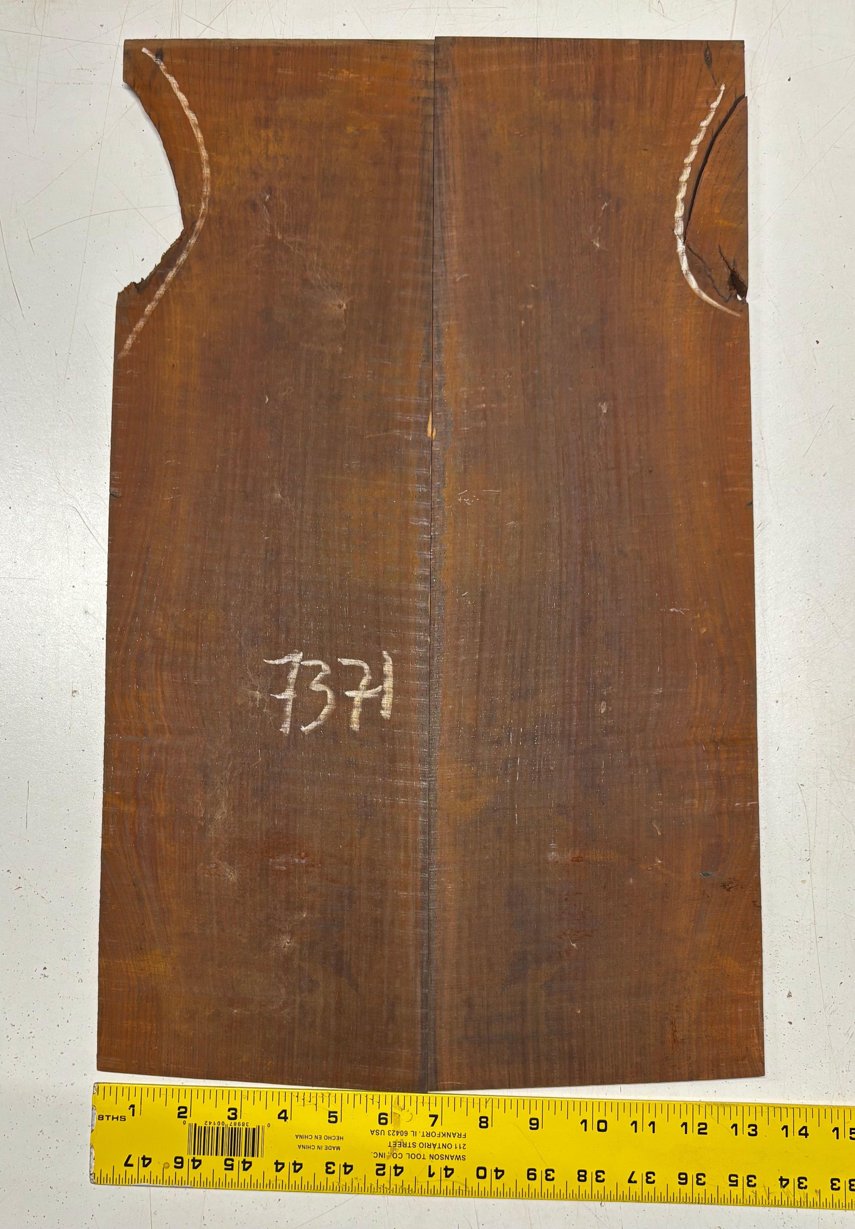 Cocobolo Parlor Guitar Back Set  22"x6-1/2"x3/16"#7371 - Exotic Wood Zone