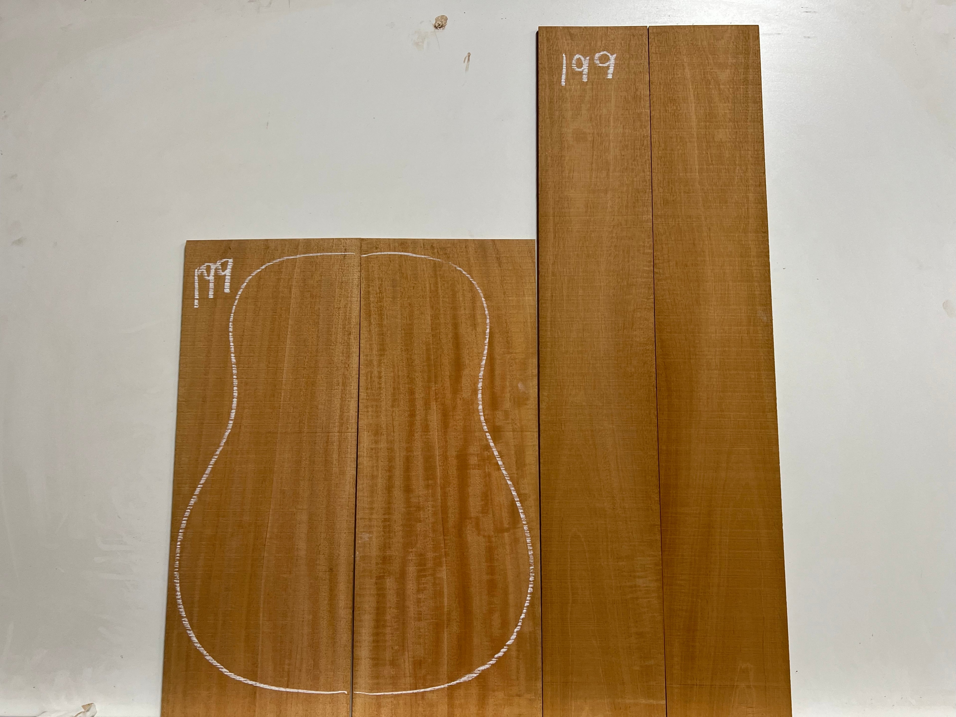 Flame Genuine Mahogany Classical Guitar Back &amp; Side Set 