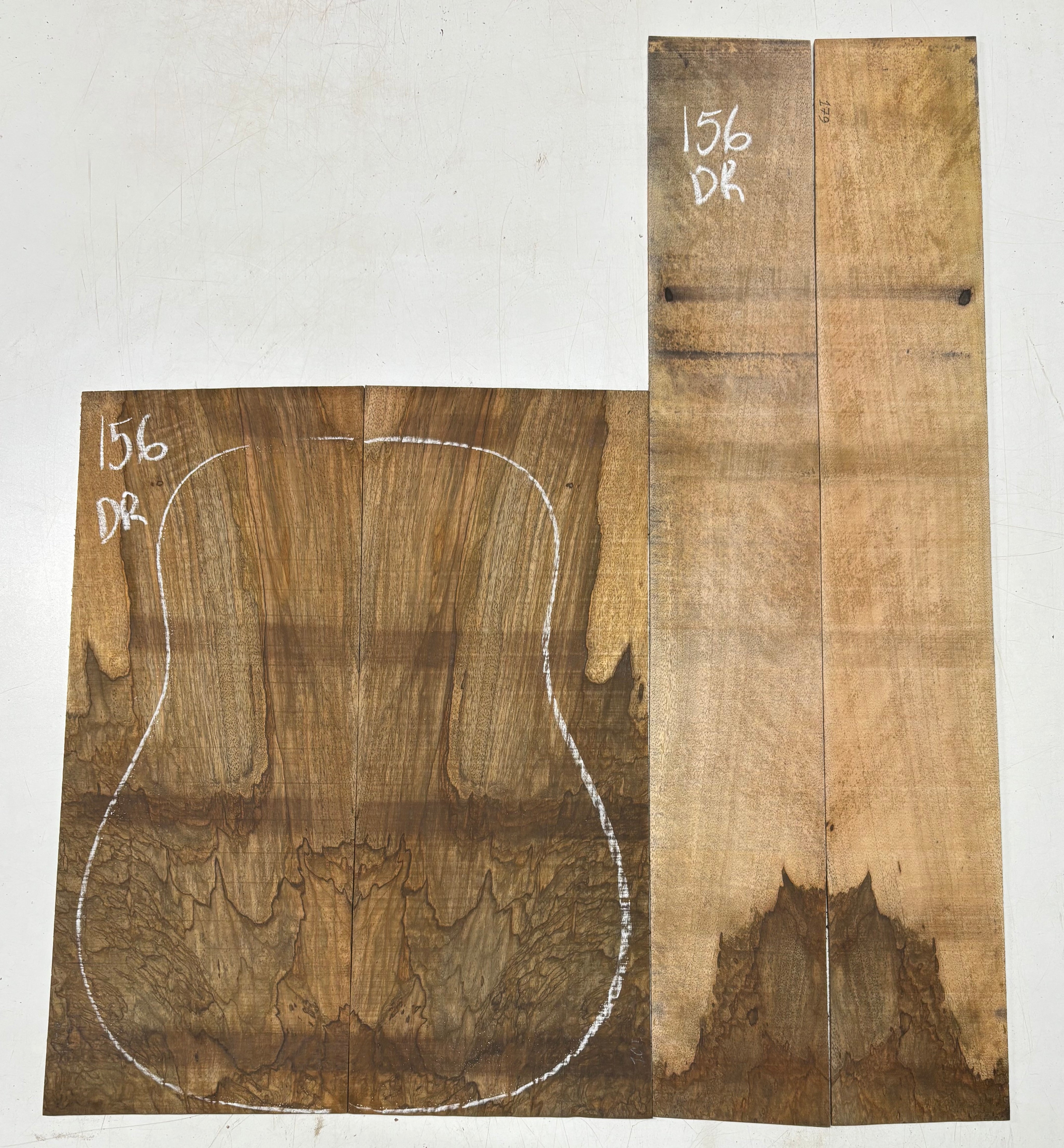 Figured Flame Mango Dreadnought Guitar Back and Side Set #156 - Exotic Wood Zone