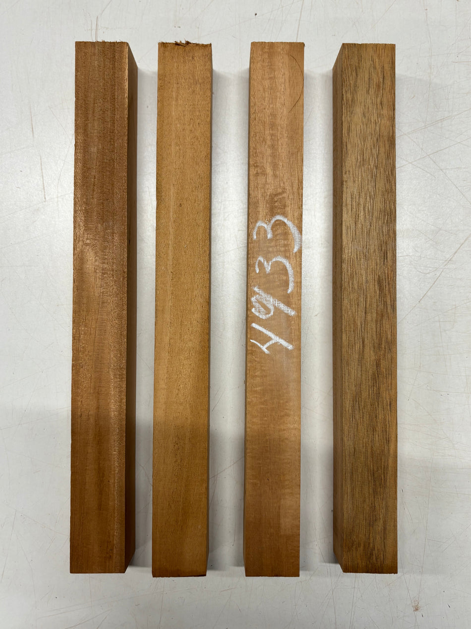 4 Pack, Honduran Mahogany Turning Wood Blanks 14-1/2" x 1-1/2" x 1-1/2"#4933