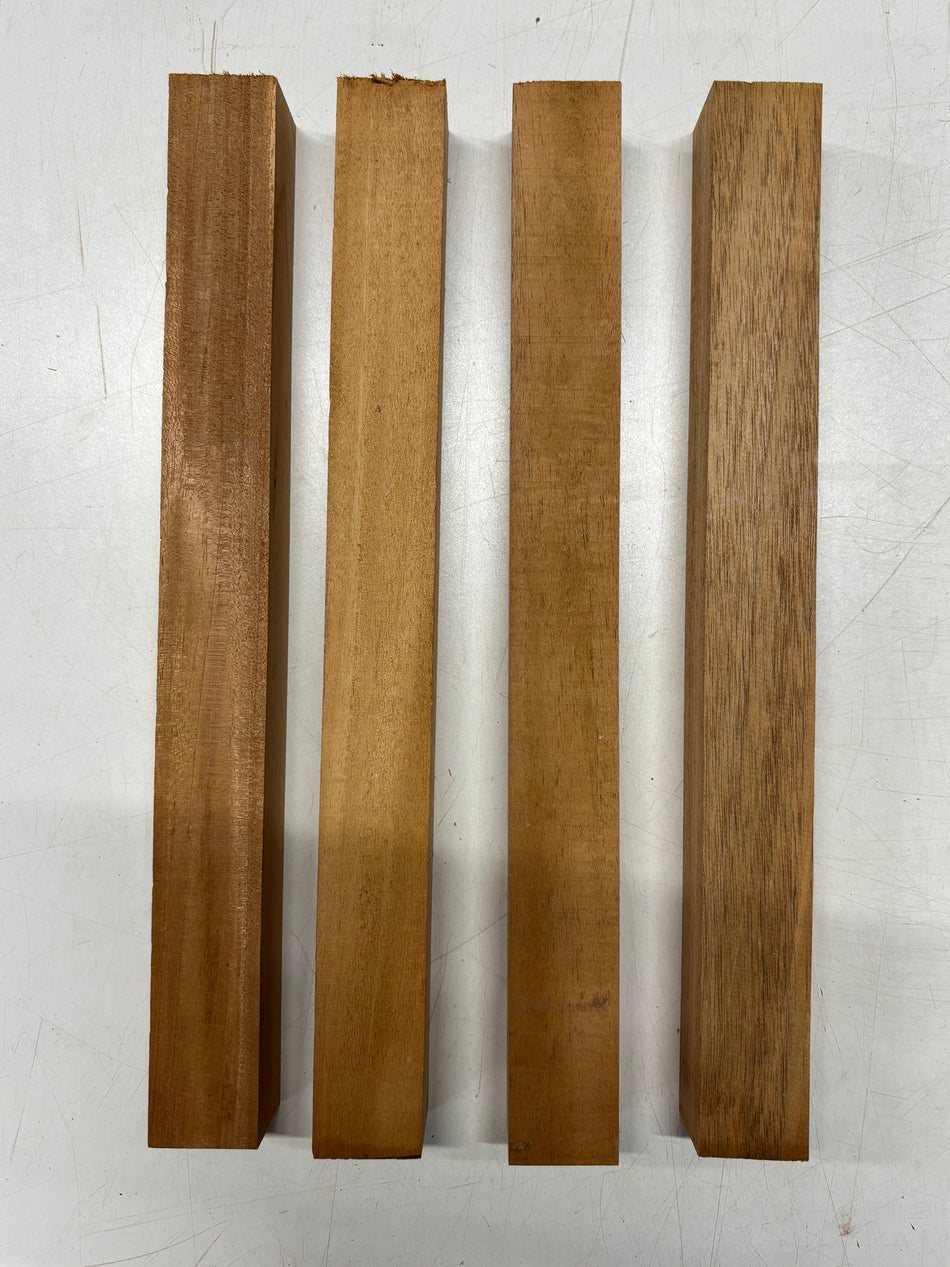 4 Pack, Honduran Mahogany Turning Wood Blanks 14-1/2" x 1-1/2" x 1-1/2"#4933