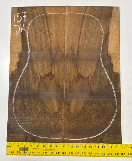Figured Flame Mango Dreadnought Guitar Back and Side Set #157 - Exotic Wood Zone