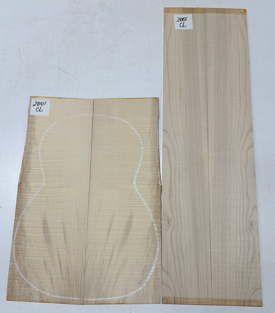 Flame Hard Maple Classical Guitar Back and Side Set #2001