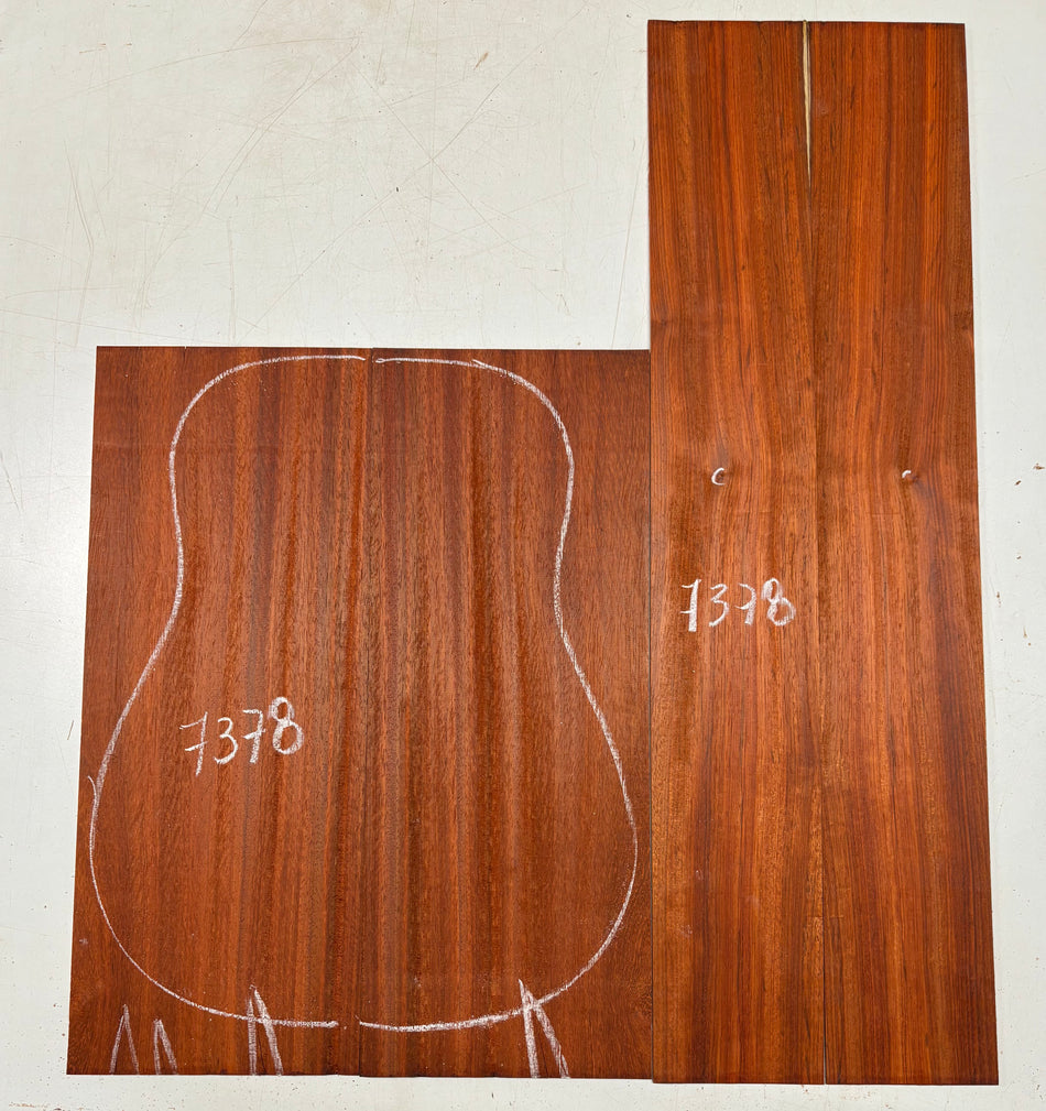 Padauk Dreadnought Guitar Back And Side Set  #7378